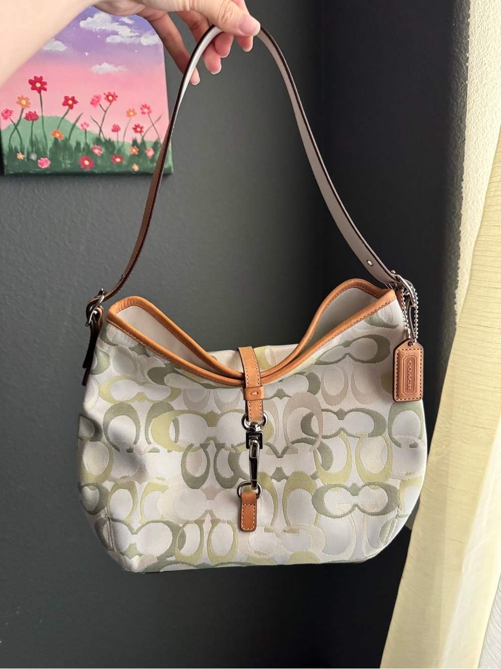 Y2K Vintage Coach Green Hampton Bag